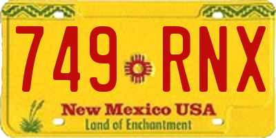 NM license plate 749RNX