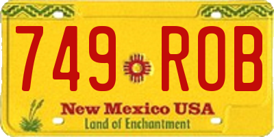 NM license plate 749ROB