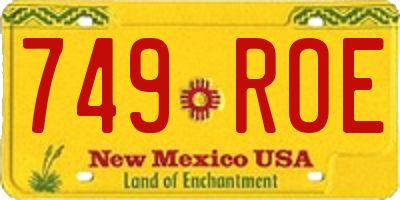 NM license plate 749ROE
