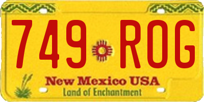 NM license plate 749ROG