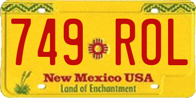 NM license plate 749ROL
