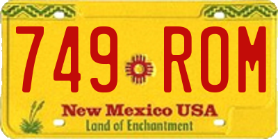 NM license plate 749ROM
