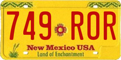 NM license plate 749ROR