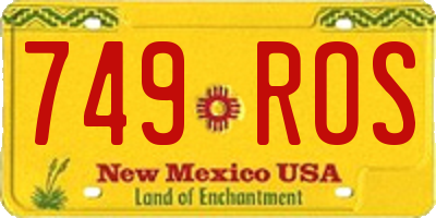 NM license plate 749ROS
