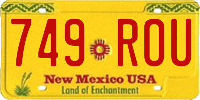 NM license plate 749ROU