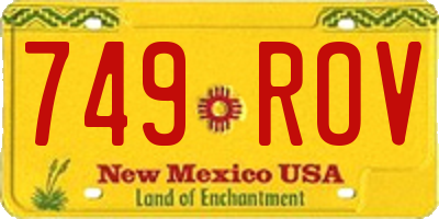NM license plate 749ROV
