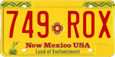 NM license plate 749ROX