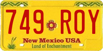 NM license plate 749ROY