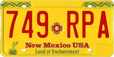NM license plate 749RPA