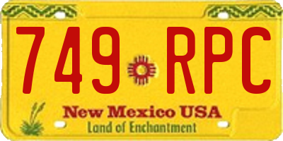 NM license plate 749RPC