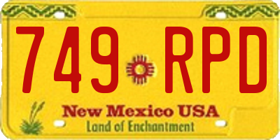 NM license plate 749RPD