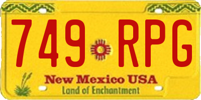 NM license plate 749RPG