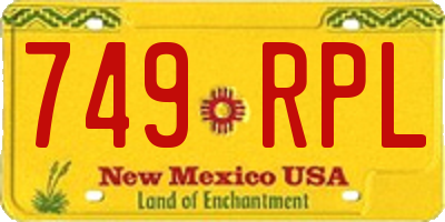 NM license plate 749RPL