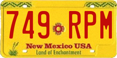 NM license plate 749RPM