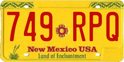 NM license plate 749RPQ