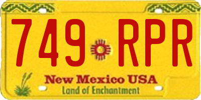 NM license plate 749RPR