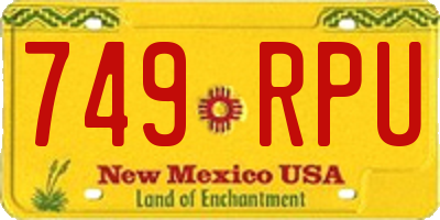 NM license plate 749RPU