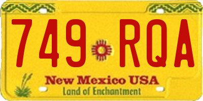NM license plate 749RQA