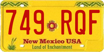 NM license plate 749RQF
