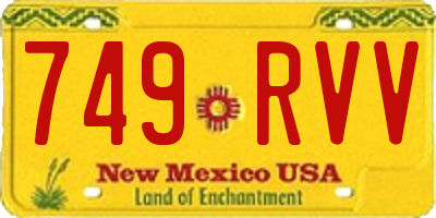 NM license plate 749RVV