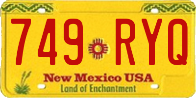 NM license plate 749RYQ