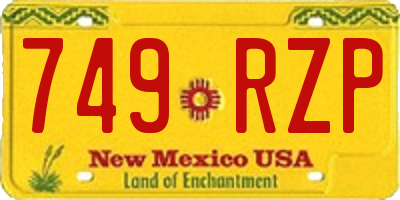 NM license plate 749RZP