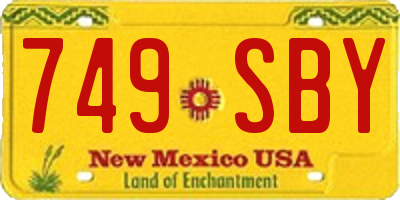 NM license plate 749SBY