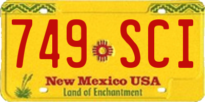 NM license plate 749SCI