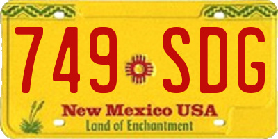 NM license plate 749SDG