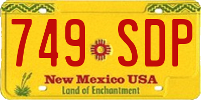 NM license plate 749SDP