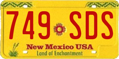 NM license plate 749SDS
