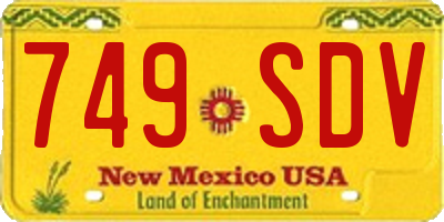NM license plate 749SDV