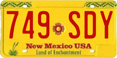 NM license plate 749SDY
