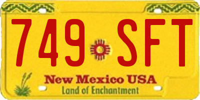 NM license plate 749SFT