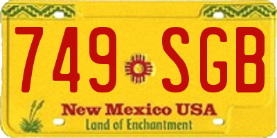 NM license plate 749SGB