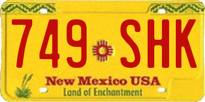 NM license plate 749SHK