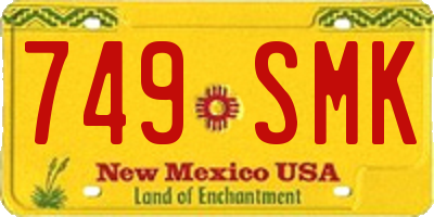NM license plate 749SMK