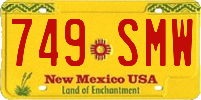 NM license plate 749SMW