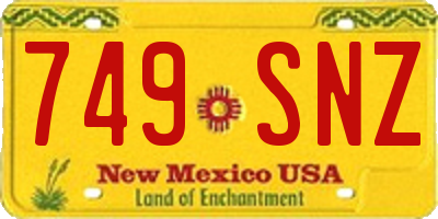 NM license plate 749SNZ