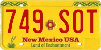 NM license plate 749SOT