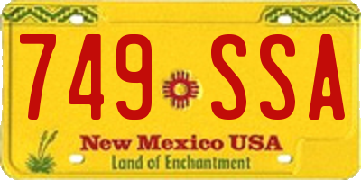 NM license plate 749SSA