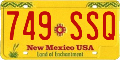 NM license plate 749SSQ