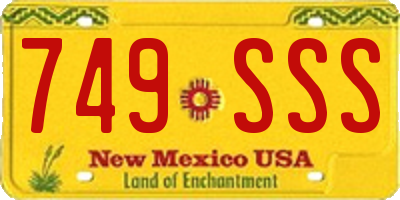 NM license plate 749SSS