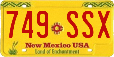 NM license plate 749SSX