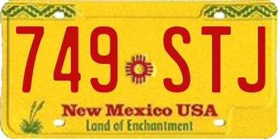 NM license plate 749STJ