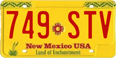 NM license plate 749STV