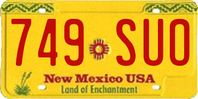 NM license plate 749SUO