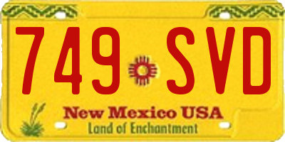NM license plate 749SVD