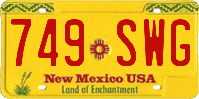 NM license plate 749SWG