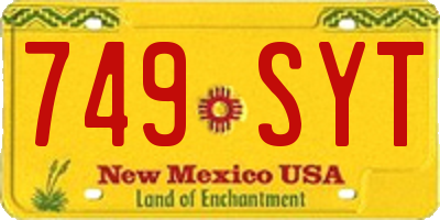 NM license plate 749SYT
